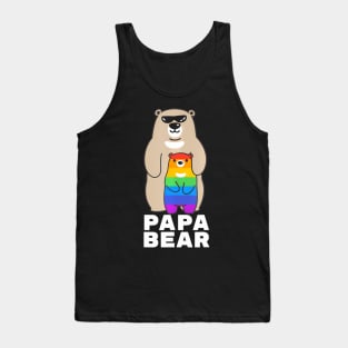 Lgbt Proud Papa Bear Proud Bear Dad Lgbt Pride Gay Tank Top